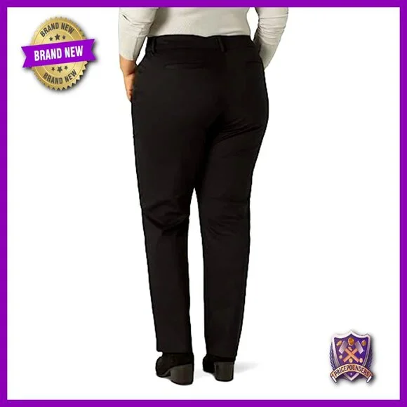 Plus Size Relaxed Fit Straight Leg Pants Wrinkle Free Casual Wear - Picture 2 of 7